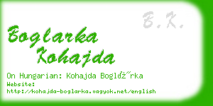 boglarka kohajda business card